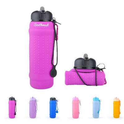 20oz Foldable Silicone Water Bottle