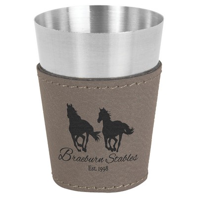 2 oz. Leatherette & Stainless Steel Shot Glass