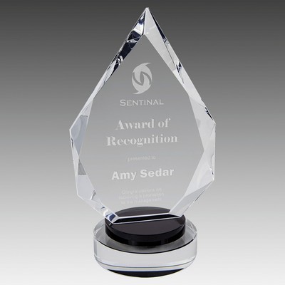 8.25" Diamond Crystal on Black & Clear Round Base