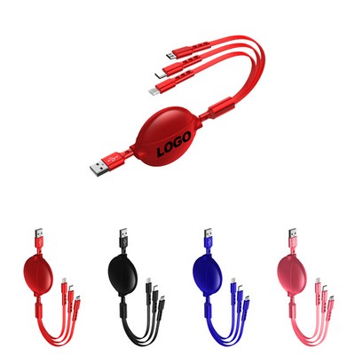 3" 1 Retractable Multi Charging Cable Cell Phone Charger