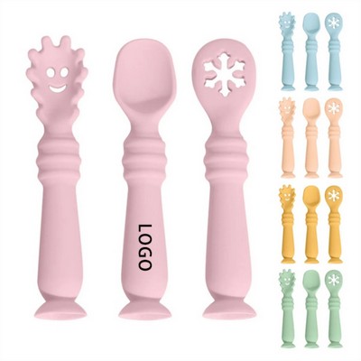 Children Silicone Training Spoon Set