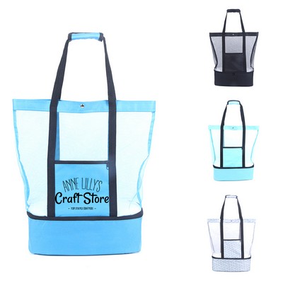 2" 1 Beach Mesh Tote Bag with Cooler