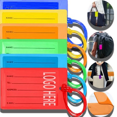 Flexible Silicone Travel Luggage Tag with Lanyard