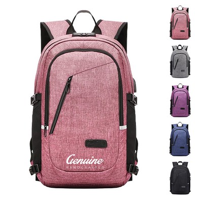 Anti-Theft Oxford Laptop Backpack with Password Lock