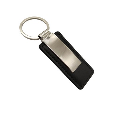 Leather Key Chain With Metal Ring.