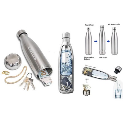 25 Oz./750ml Diversion Water Bottle Hidden Compartment Tumblers with Hiding Spot Bottom Unscrews