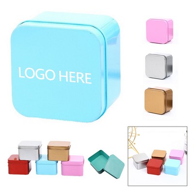 Square Metal Storage Container with Lid