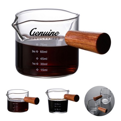 3oz Borosilicate Cup with Wooden Handle
