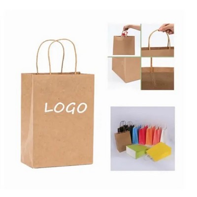 Paper Gift Kraft Bags With Handles For Party Favor.