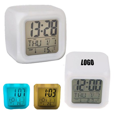 Clock Digital Alarm Clocks 7 Colors Changing LED