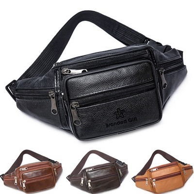 Fanny Pack Waist Bag Multifunction Genuine Leather