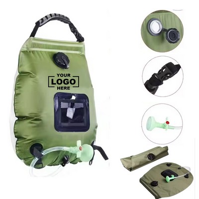 Dual-function 5-gallon (20-liter) Portable Solar Water Reservoir and Shower Bag