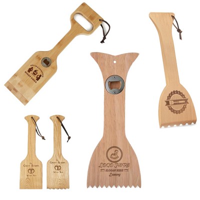 Wooden BBQ Scraper with Bottle Opener MOQ 20