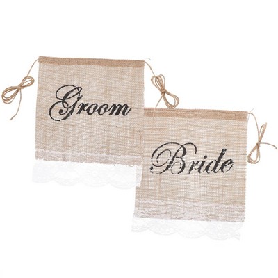 Hemp Rope Lace Chair Back Wedding Party Decoration