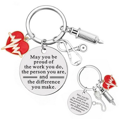 Stainless Steel Engraved Keychain As A Holiday Gift For Nurses And Doctors
