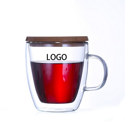 12oz Dual Layer Glass Coffee Mug