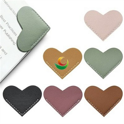Corner Page Book Marks Leather Heart Bookmarks