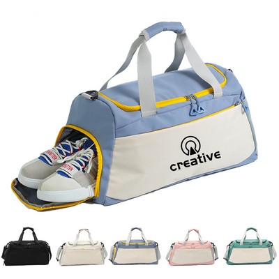 Portable Duffel Bag W/ Shoes Compartment