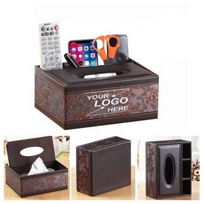 Rectangular Leather Multifunction Tissue Box