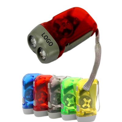 Plastic LED Hand Press Flashlight