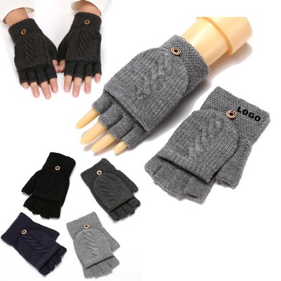 Custom Half Finger Knit Gloves Winter Warm Gloves Fingerless Mittens for Women