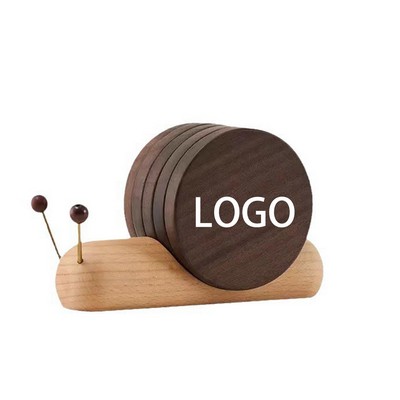 Ebony Wood Snail Coaster