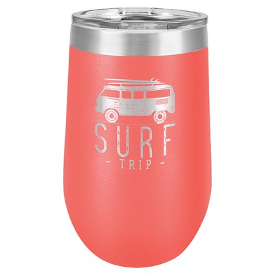Polar Camel 16 oz. Coral Vacuum Insulated Stemless Tumbler with Lid
