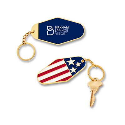 USA Patriotic Metal Keychain