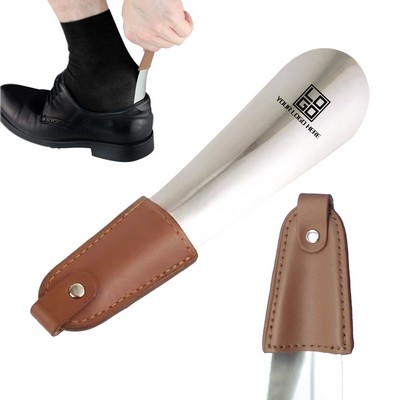 Stainless Steel Shoe Horn With PU Leather Cover