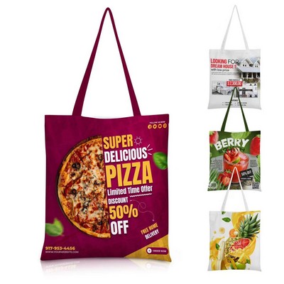 8Oz Sublimated Poly Canvas Tote Bag