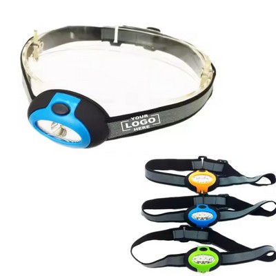 Three LED Hands-free ABS Plastic Headlamp with Rechargeable Battery