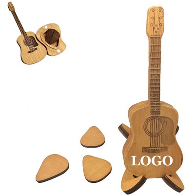 Wooden Acoustic Guitar Pick Box