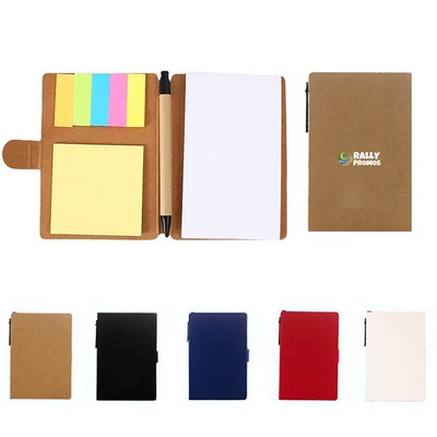 Mini Pocket Self-stick Memo Pad Index Tabs Notebook with Pen