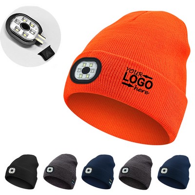 LED Light Winter Knitted Hat
