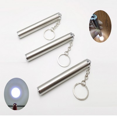 Stainless Steel High Brightness Led Flashlight With Keychain