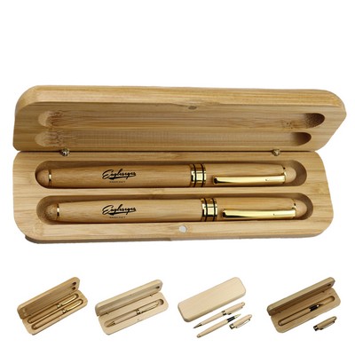 Handmade Bamboo Ballpoint Pen Set