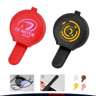 Roda Round PU Leather Car Eyeglasses Clip