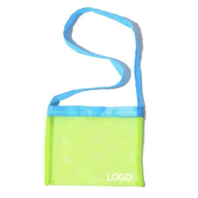 Colorful Nylonmesh One-Shoulder Beach Pouch Bag