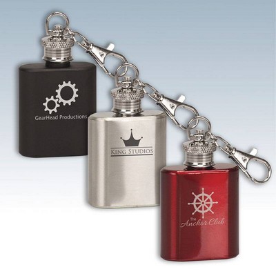 1 Oz. Stainless Steel Flask Keychains