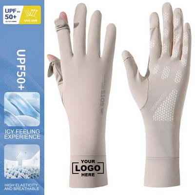 Unisex Full Finger UV Protection Gloves with Extended Sun Protection Wrist Guards and Nonskid Grip