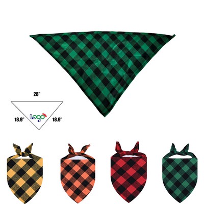 Large Size Checkered Shirt Pet Bandana