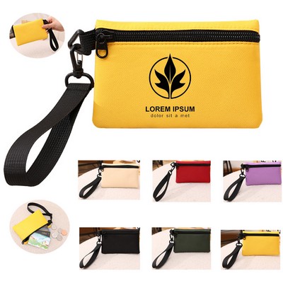 Canvas Wristlet Coin Pouch