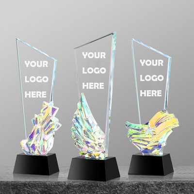 Colorful Crystal Trophy Award-black Base