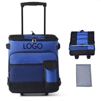 42L Large Rolling Cooler Trolley Bag with Wheels & Telescoping Handle