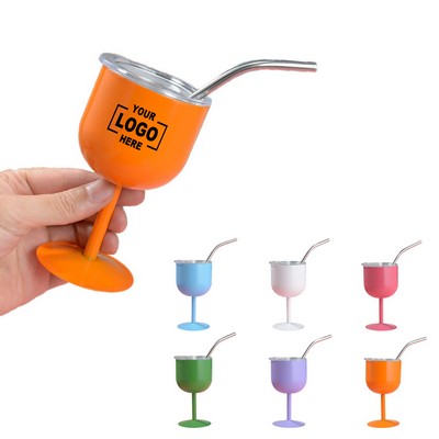4oz Stainless Steel High Straw Travel Cup