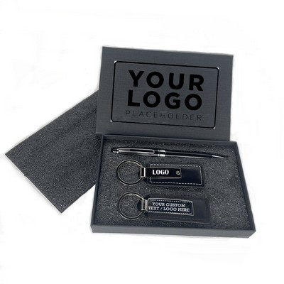 Executive Pen And Leatherette Keychain Gift Sets