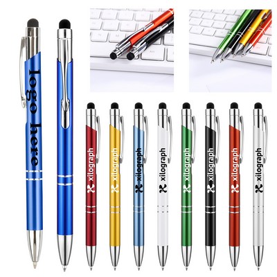 Glossy Metal Stylus Ballpoint Pen