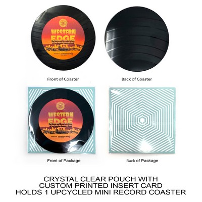 Upcycled Record Coaster (Plain Back) - Set of 1 - Cello Pouch