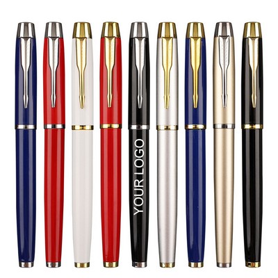 Metal Gel Pen with Silver/Gold Accents