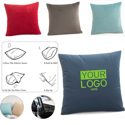 Soft Solid Decorative Square Throw Pillow Covers Set Pillow